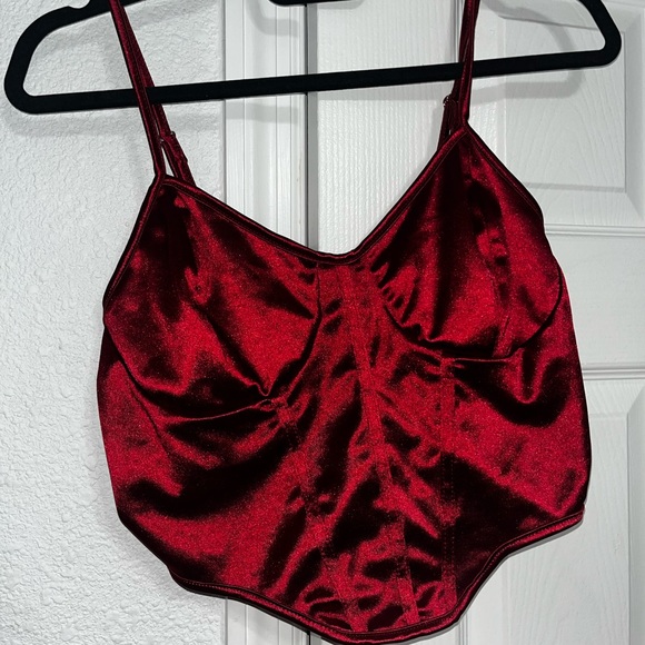Elegant Red Satin Camisole - Picture 5 of 7